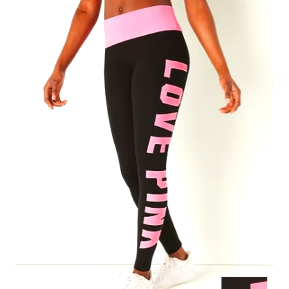 NWT VICTORIA SECRER COTTON MID-RISE FOLDOVER LEGGINGS size L